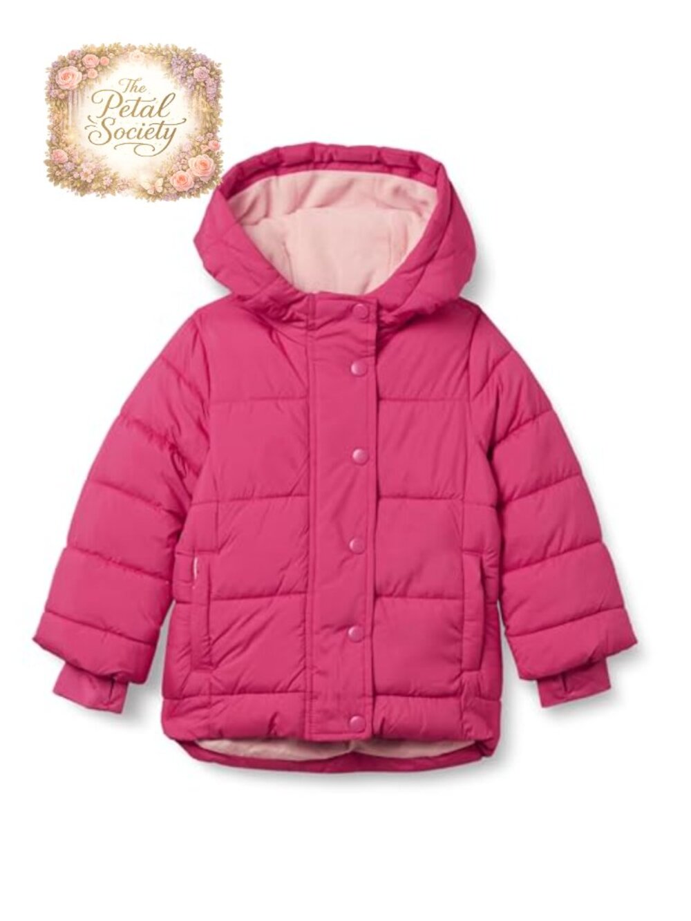 Girls Heavyweight Hooded Puffer Coat Water-Resistant